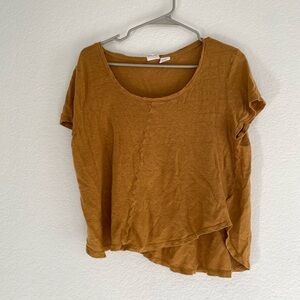 Mustard Linen Tee